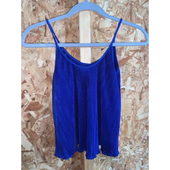 Sacred Threads Royal Blue Pleated Spaghetti Strap Top OS - Picture 4 of 5